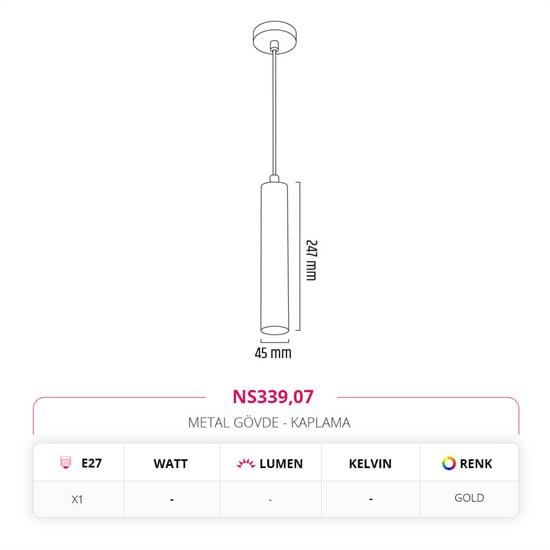 Nevo Dekoratif Tekli Sarkıt Gold NS339