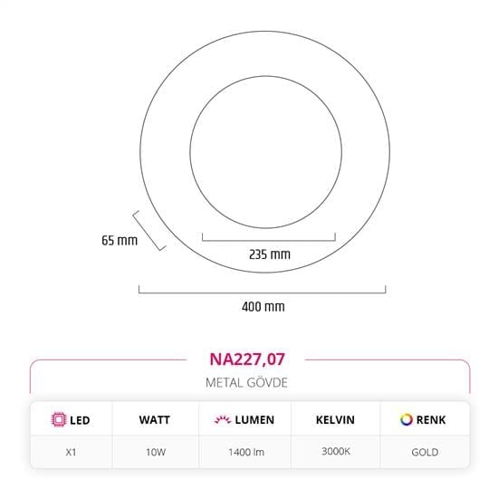 Nevo İç Mekan Aplik Gold NA227