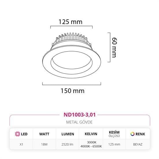 Nevo Sıva Altı Led Spot Beyaz ND1003-3