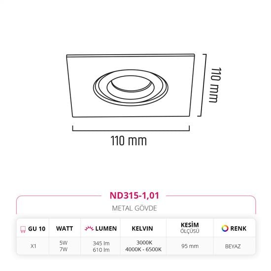 Nevo Sıva Altı Led Spot Beyaz ND315-1