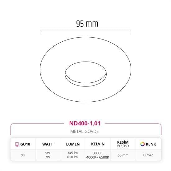 Nevo Sıva Altı LED Spot Beyaz ND400-1