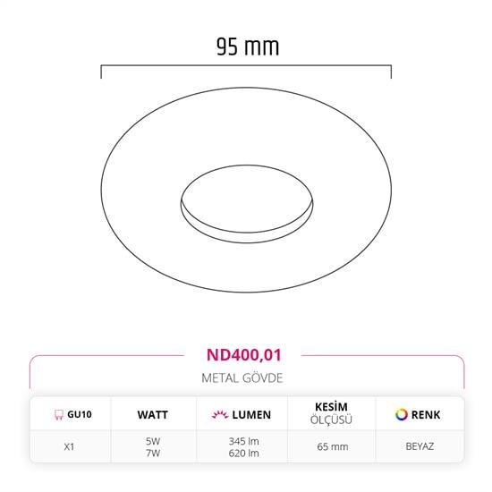Nevo Sıva Altı Led Spot Beyaz ND400