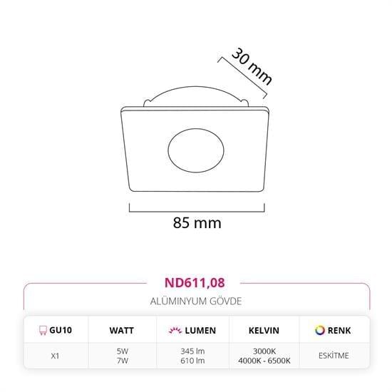Nevo Sıva Altı Led Spot Eskitme ND611