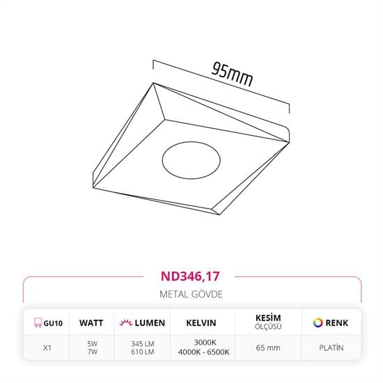 Nevo Sıva Altı Led Spot Platin ND346