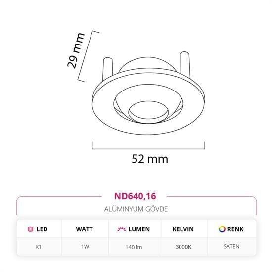 Nevo Sıva Altı Yıldız Spot Saten ND640