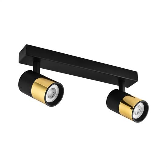 Nevo Sıva Üstü İkili Led Spot Siyah Gold NS170-2