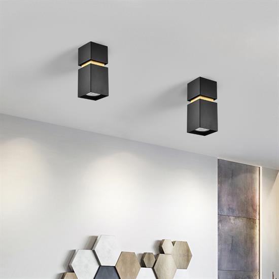 Nevo Sıva Üstü Led Spot Siyah Gold NS242