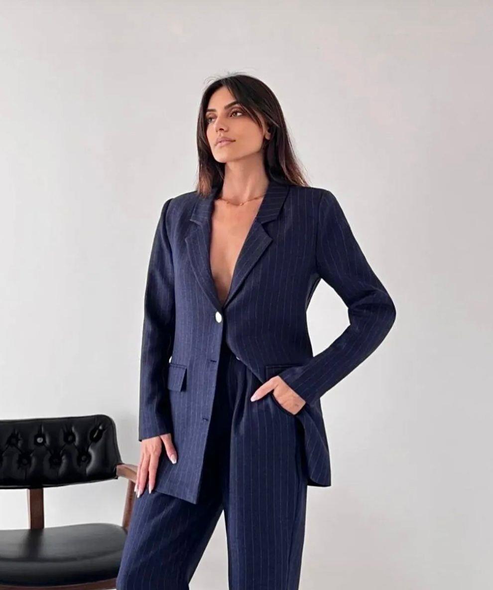 Özel tasarım lacivert blazer ceker takım