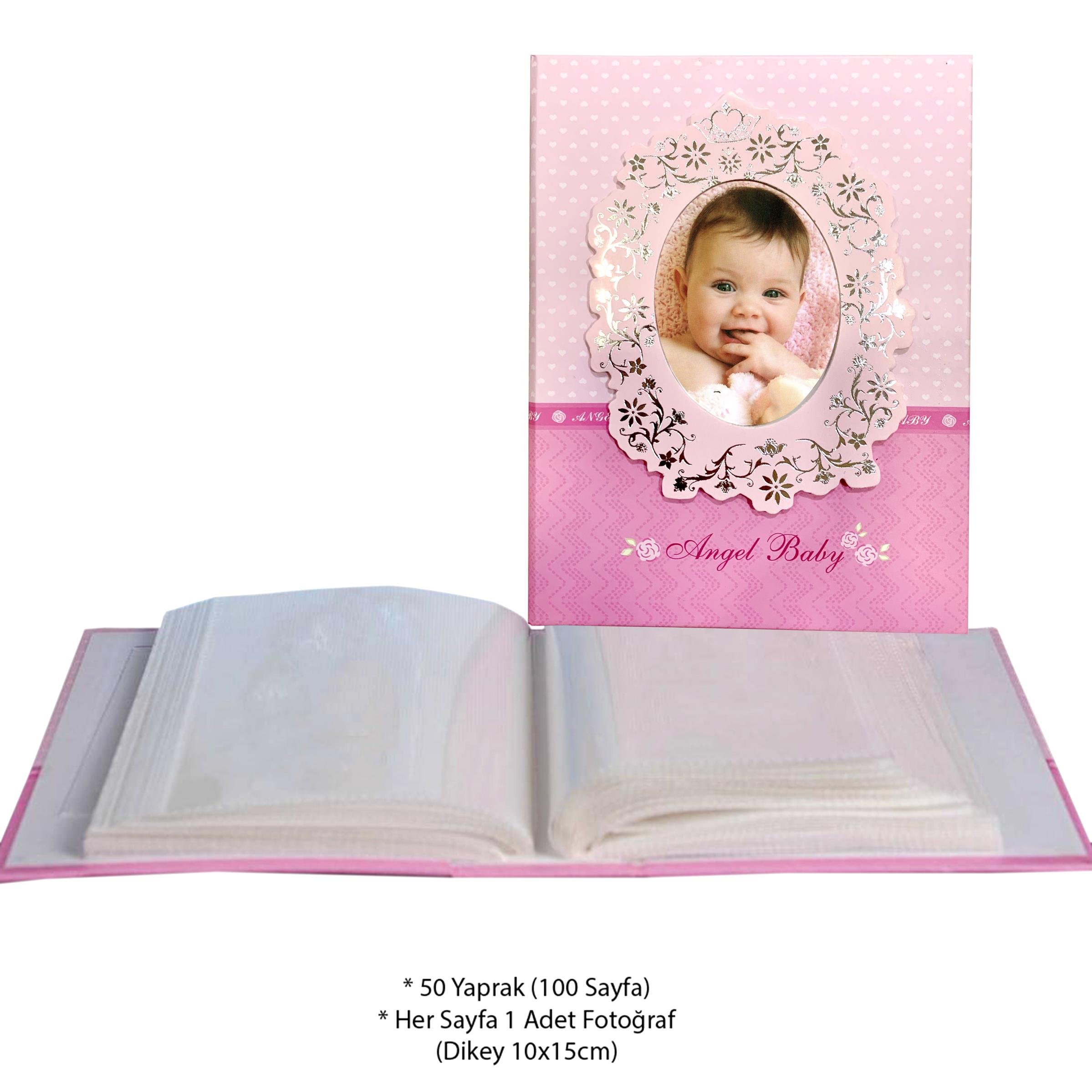 10x15 cm 100'lük Bebek Desenli Fotoğraf Albümü