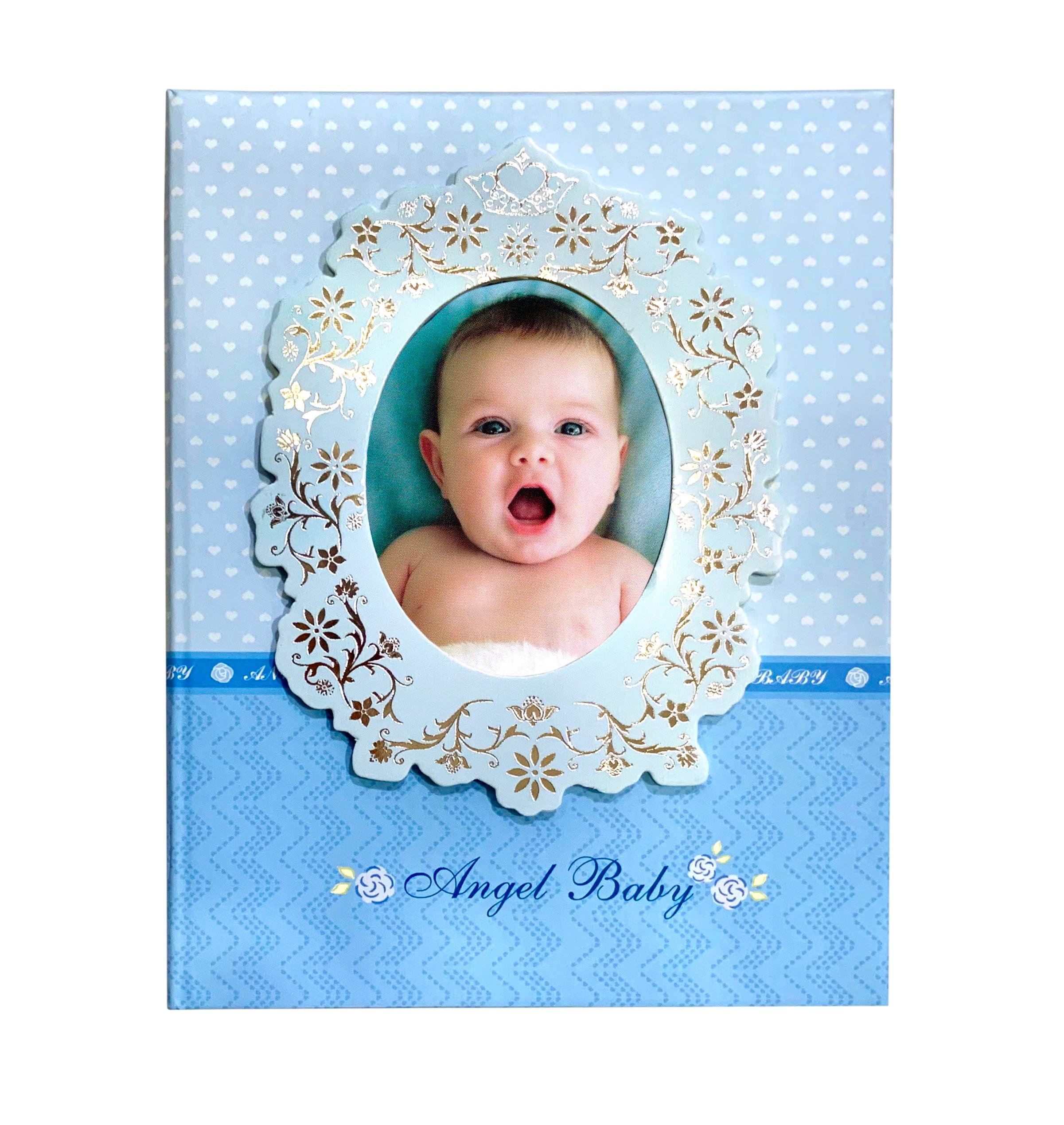 10x15 cm 100'lük Mavi Bebek Desenli Fotoğraf Albümü
