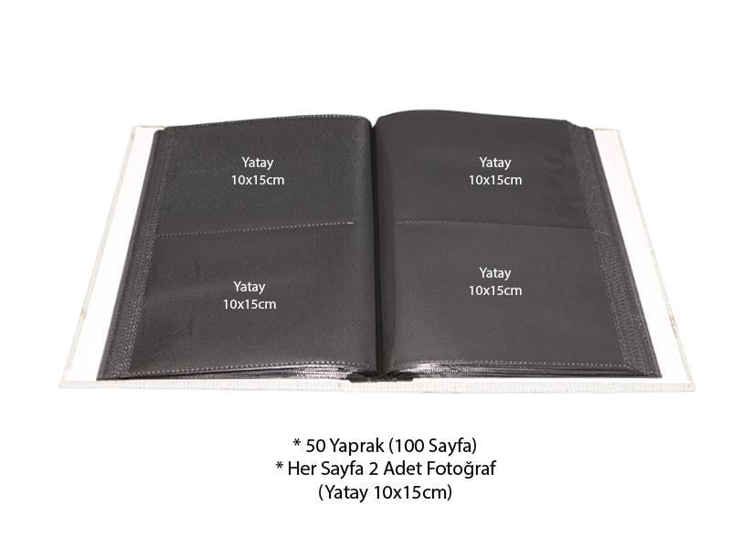 10x15 cm 200'lük Bordo Renk Fotoğraf Albümü