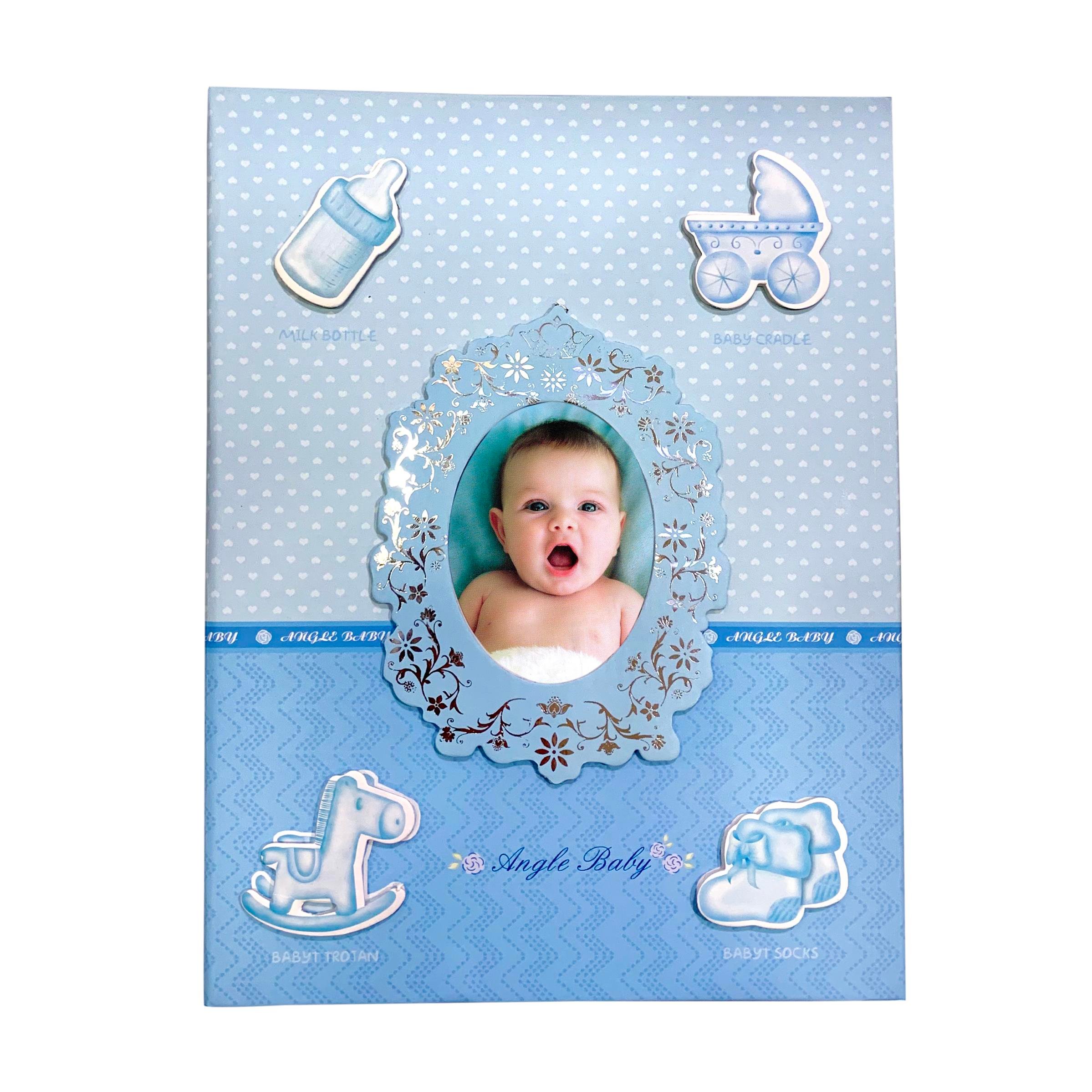 10x15 cm 200'lük Mavi Bebek Desenli Fotoğraf Albümü