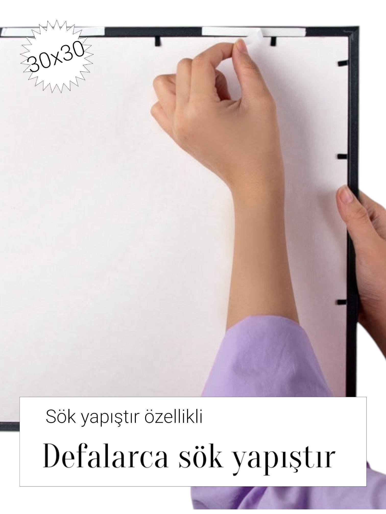 2 Adet 30x30 Yapışkanlı Sök-Tak Çerçeve