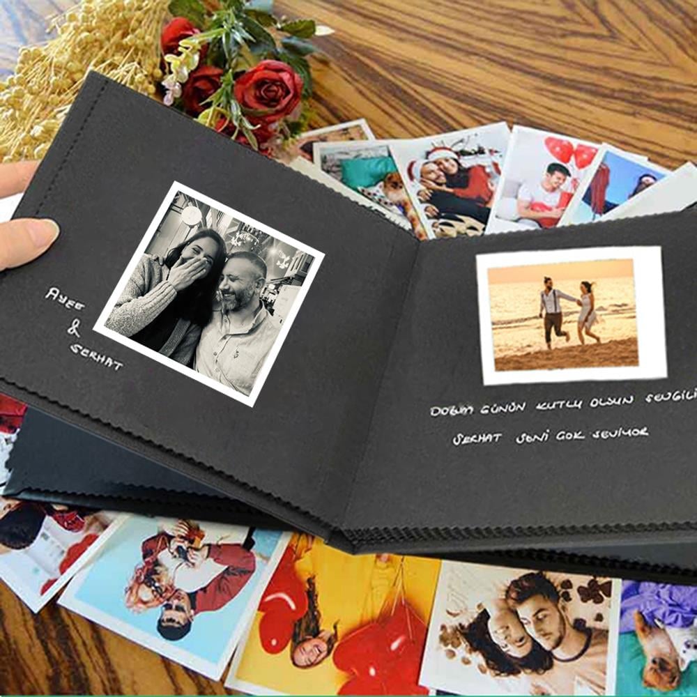 Anı Defteri 20 Adet 10x10 Cm Solmaz Fotoğraf Baskı, Beyaz Jel Kalem ve Bant Hediye (kendin tasarla, yapıştır, oluştur ) 
