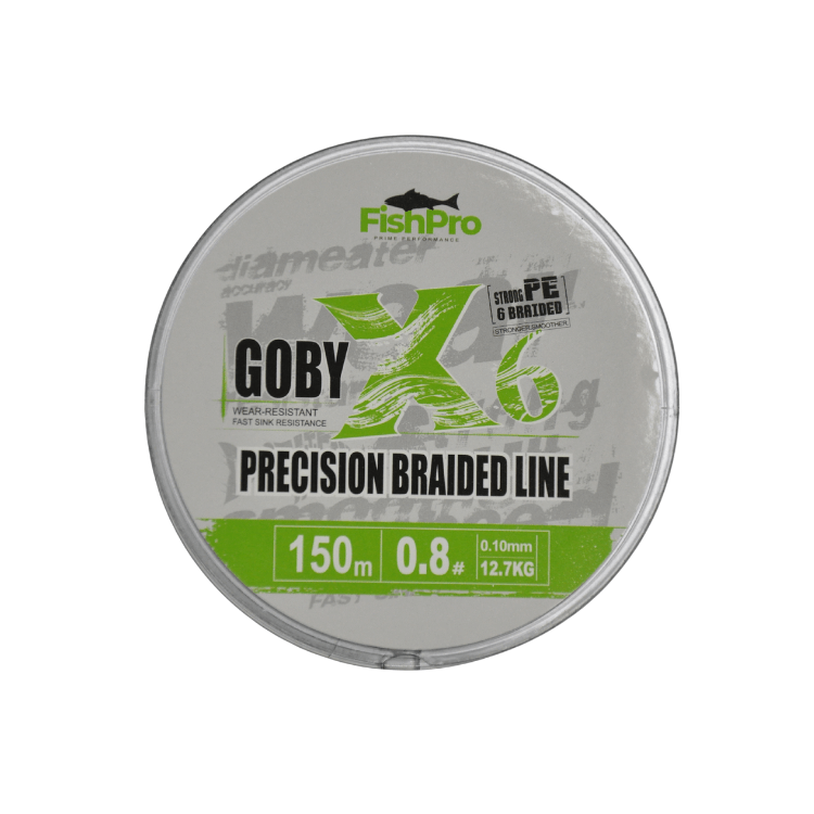 FishPro | FishPro Goby 150m X6 Dark Green İp Misina - 0.10 MM