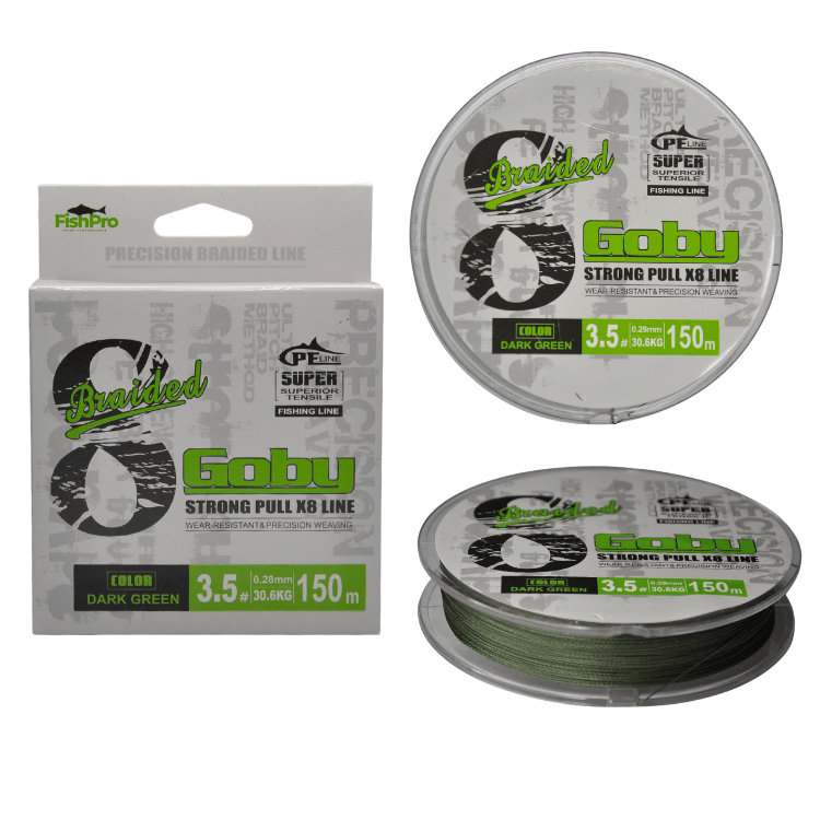 FishPro | FishPro Goby 150m X8 Dark Green İp Misina - 0.06 MM