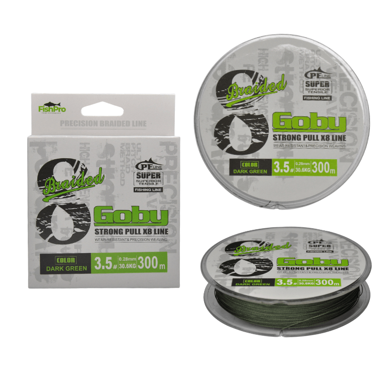 FishPro | FishPro Goby 300m X8 Dark Green İp Misina - 0.10 MM