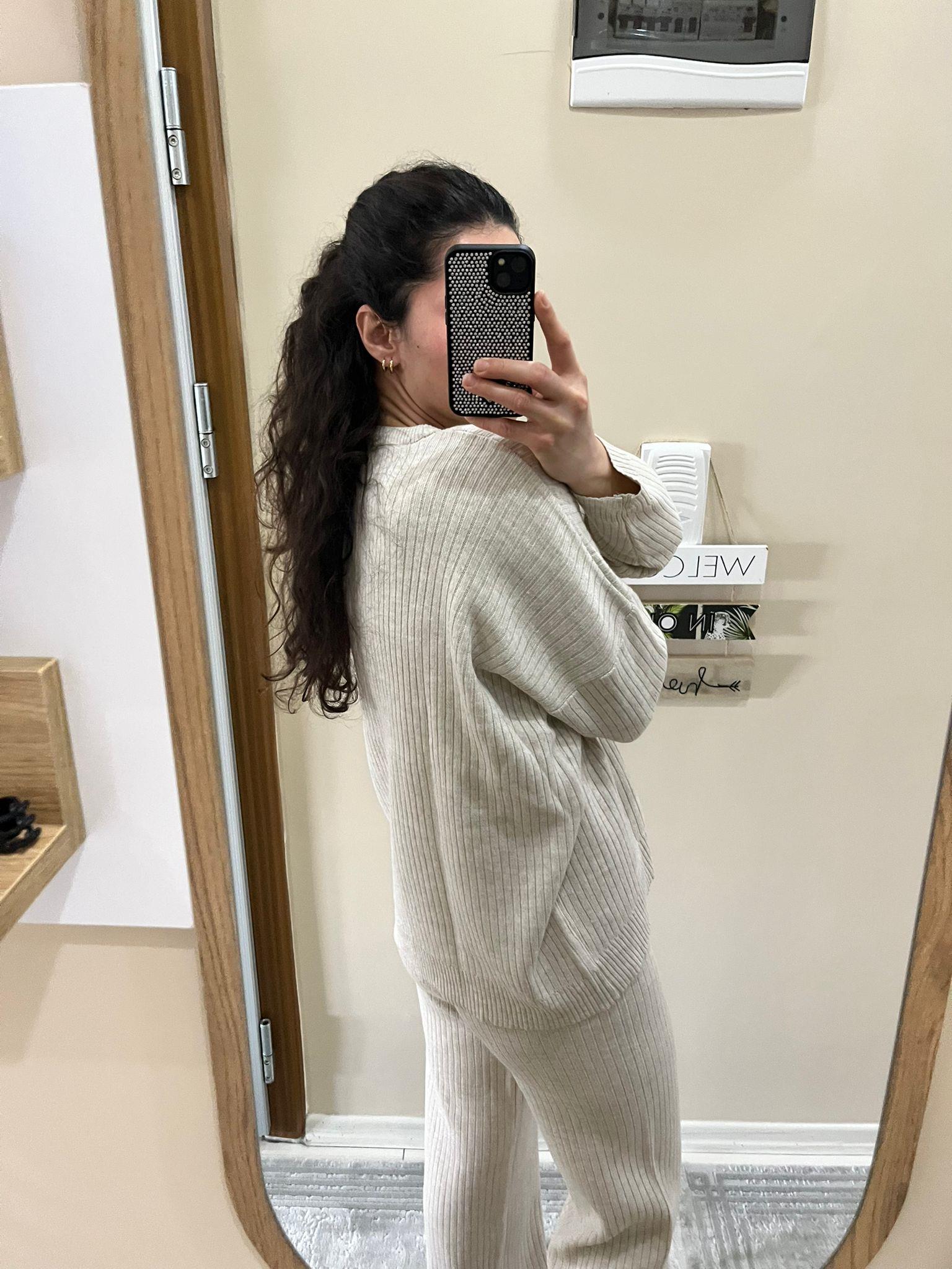 Taş Rengi Triko Takım