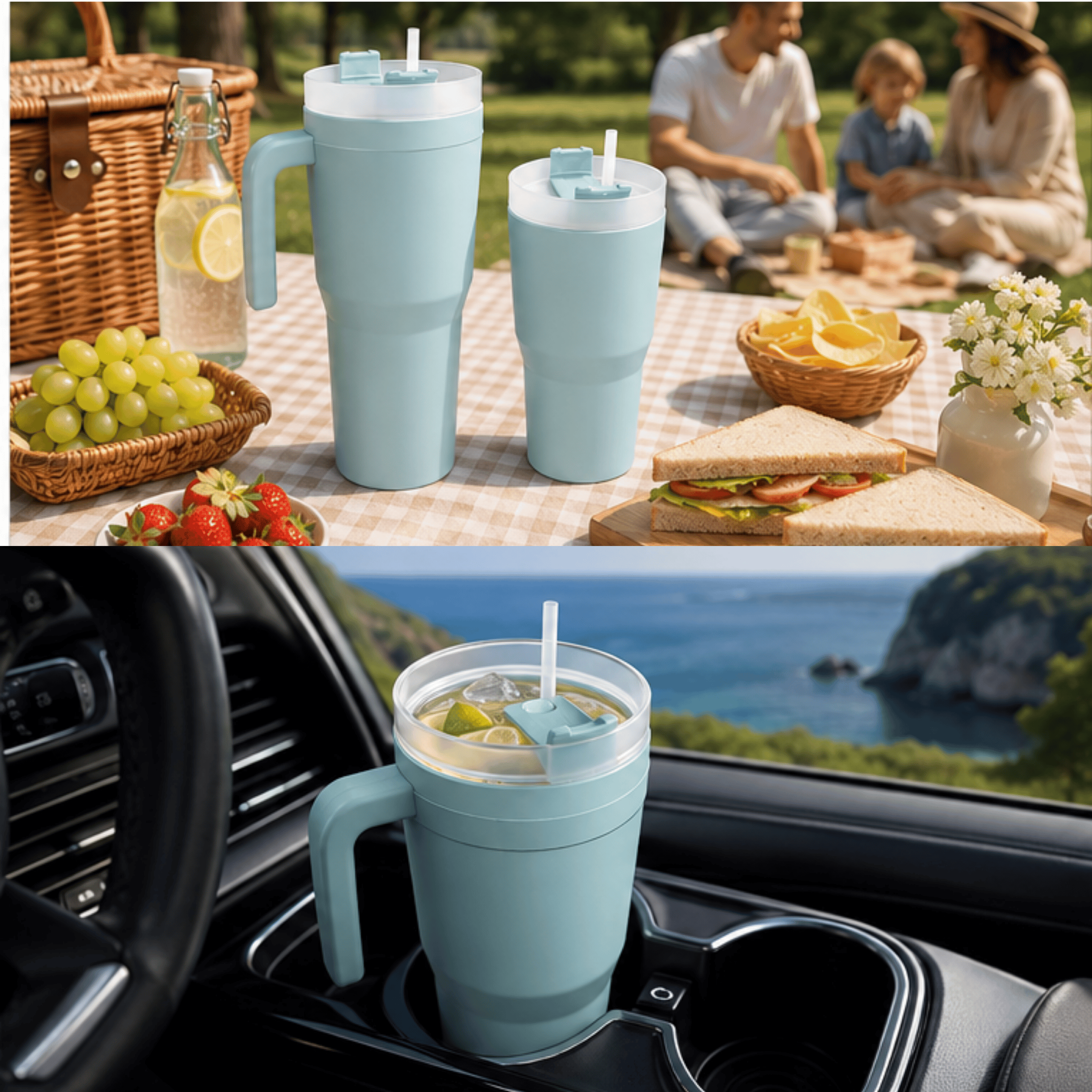 1.250 ML + 750 ML SİPPRO MUG SET, ARAÇ BARDAKLIK