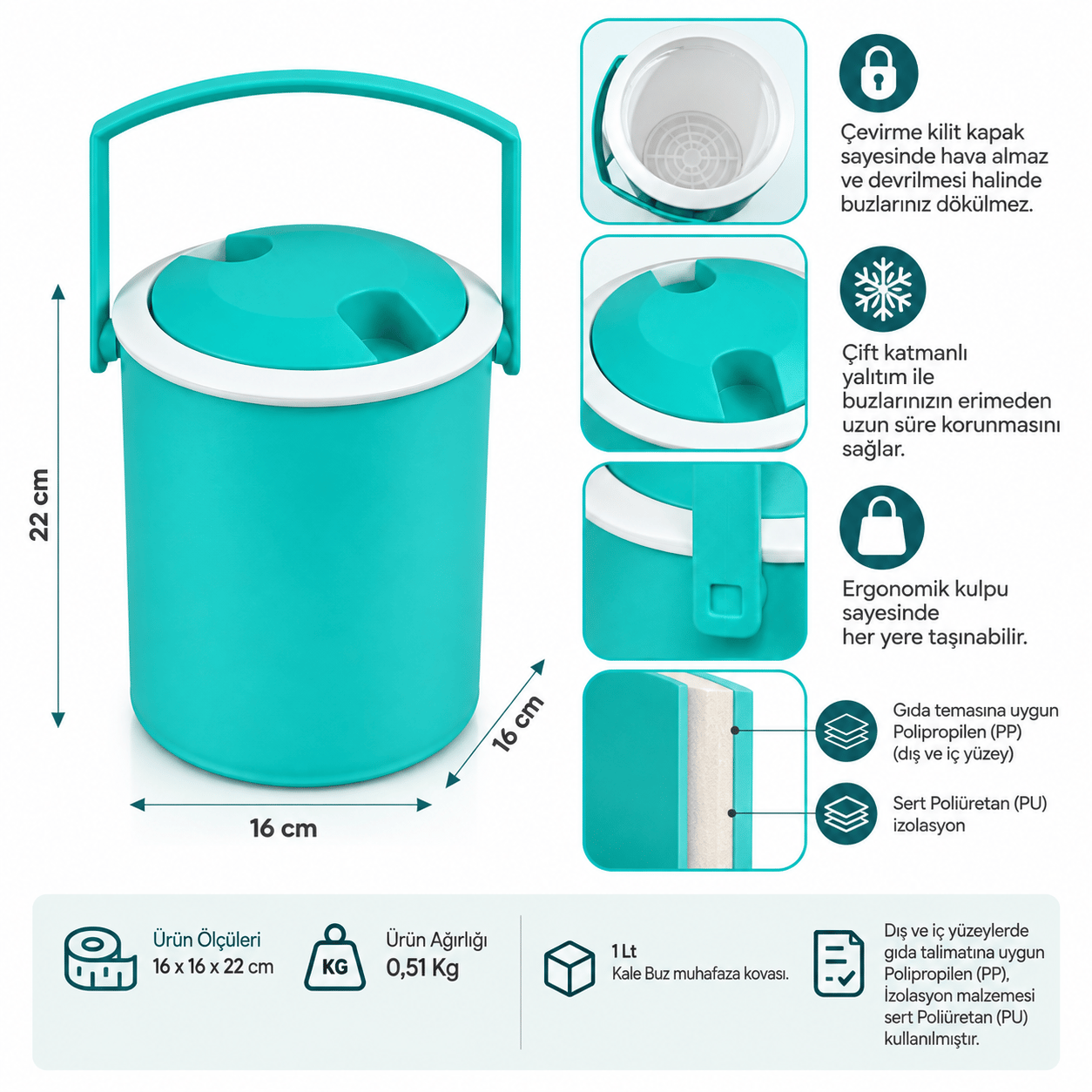 1  Lt Buz Termosu (1009 Freezer) 