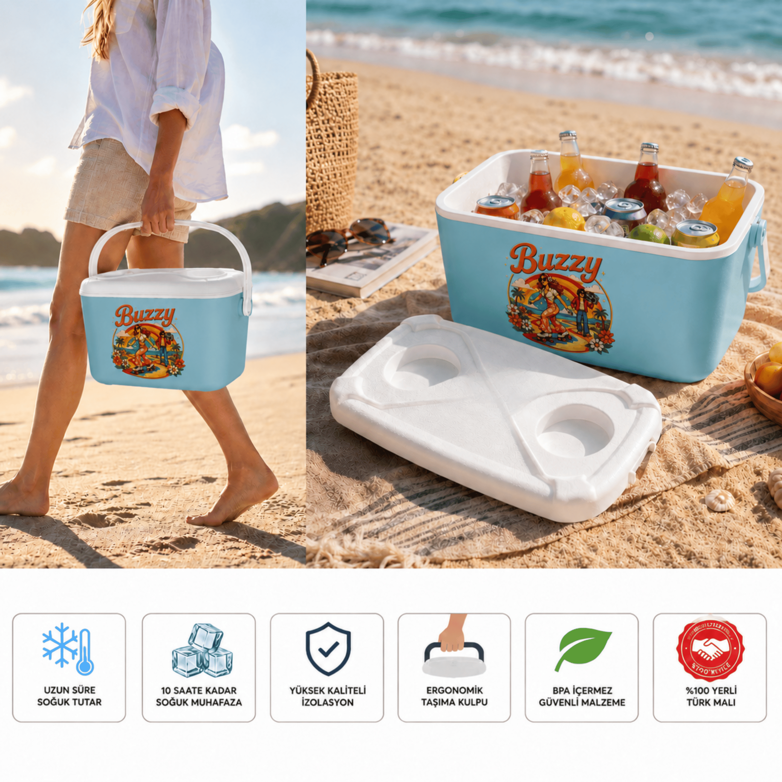 10 LT BUZZY RETRO BUZLUK TERMOS (1180 COOLER BOX)