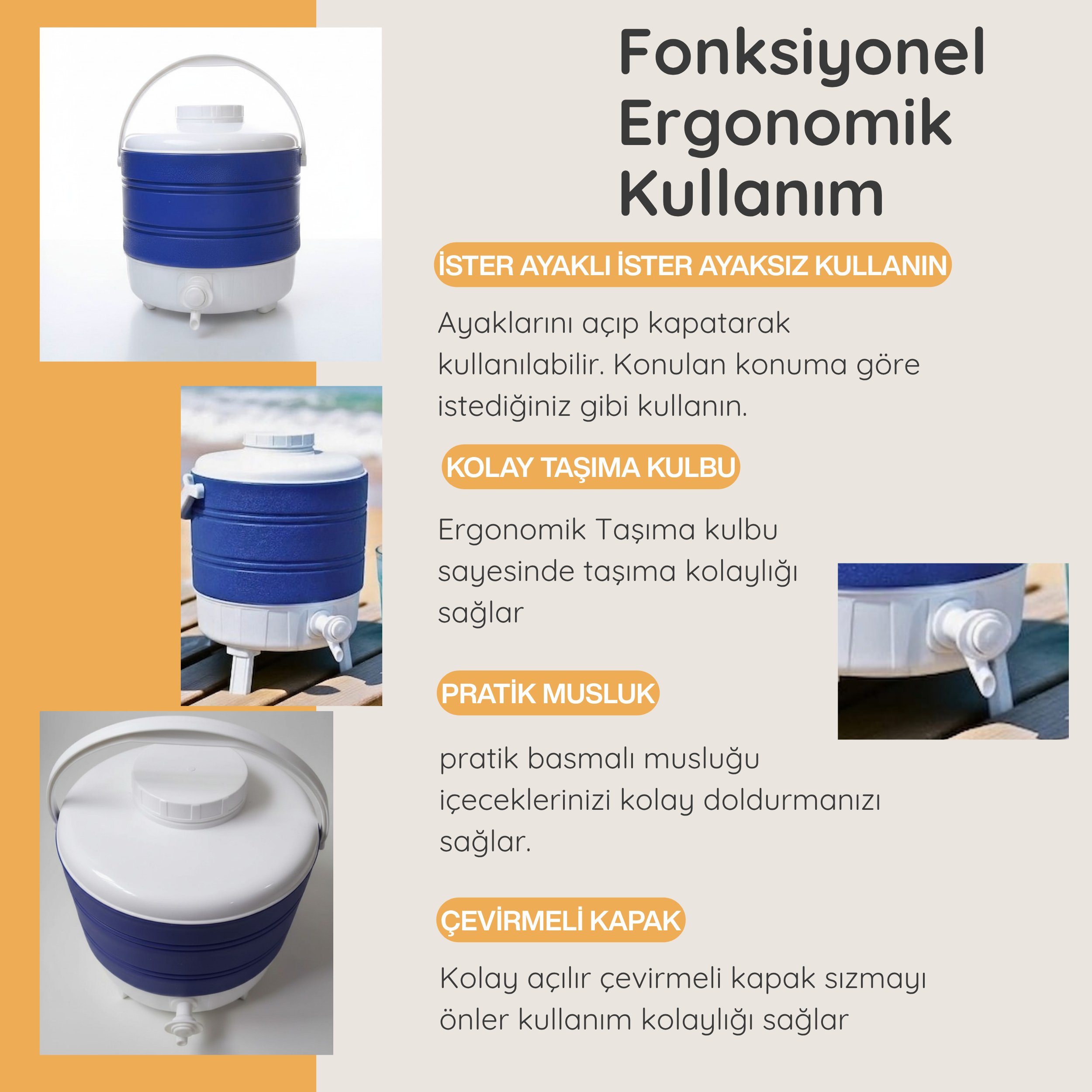 12 Lt Piknik Termos (1007 Super Picnic Cooler Jug)