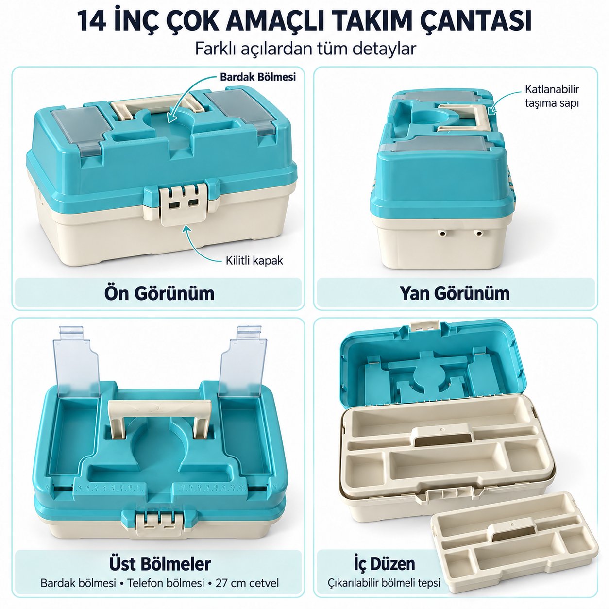 14 İnç Balıkçı ve Çok Amaçlı Takım Çantası