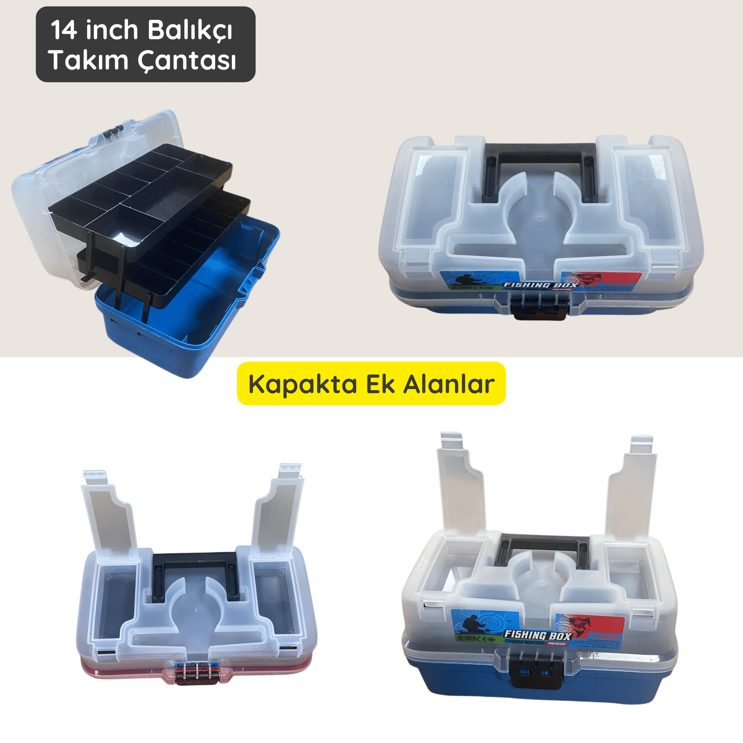 14 inch Balıkçı Takım Çantası -Bardaklık & Telefon