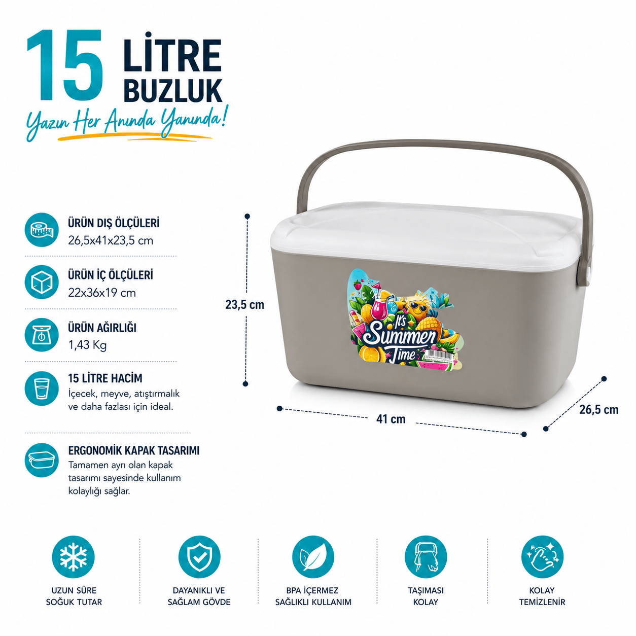 15 LT BUZZY BASKILI BUZLUK TERMOS (1177 COOLER BOX)