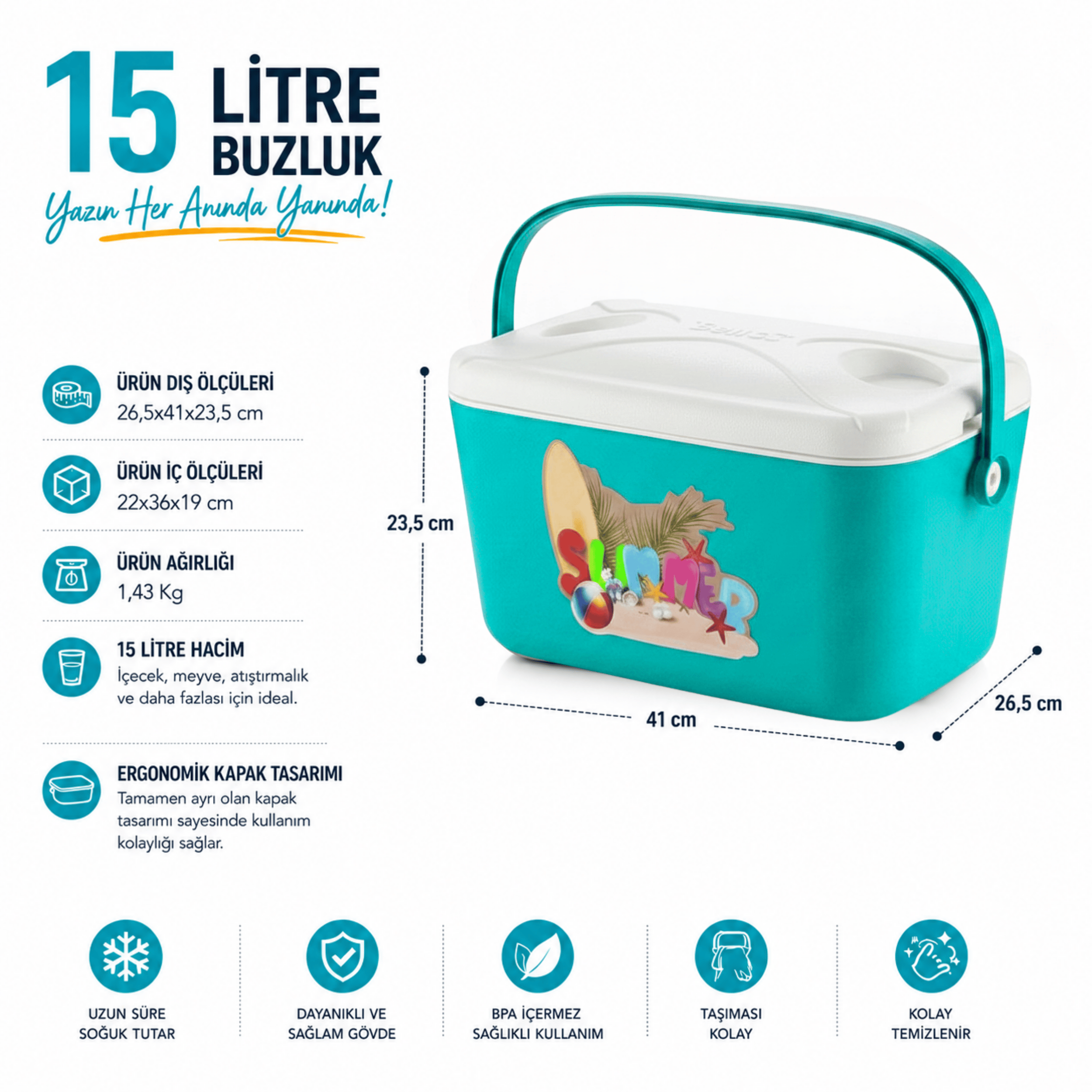 15 LT BUZZY BASKILI BUZLUK TERMOS (1177 COOLER BOX)