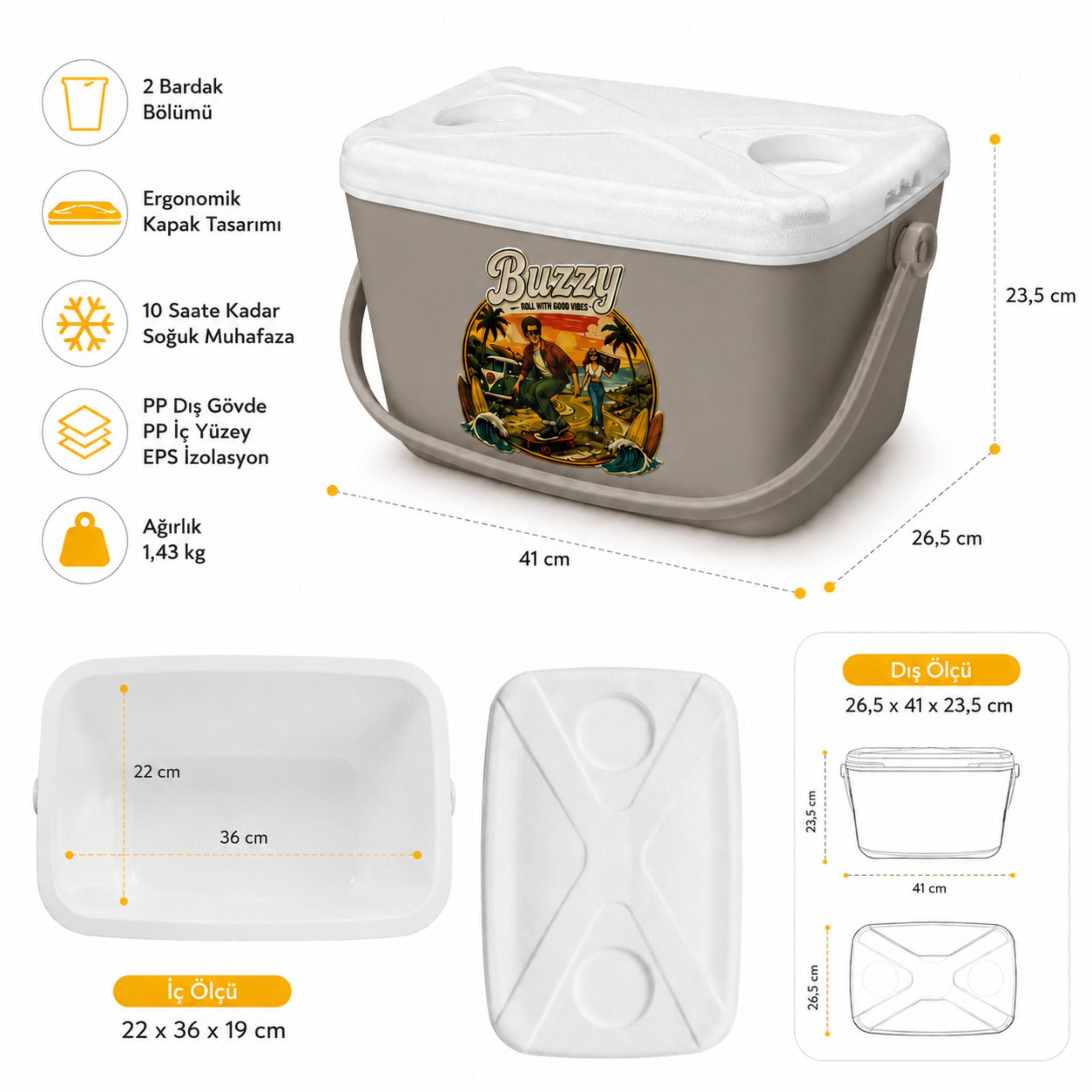 15 LT BUZZY RETRO BUZLUK TERMOS (1177 COOLER BOX)