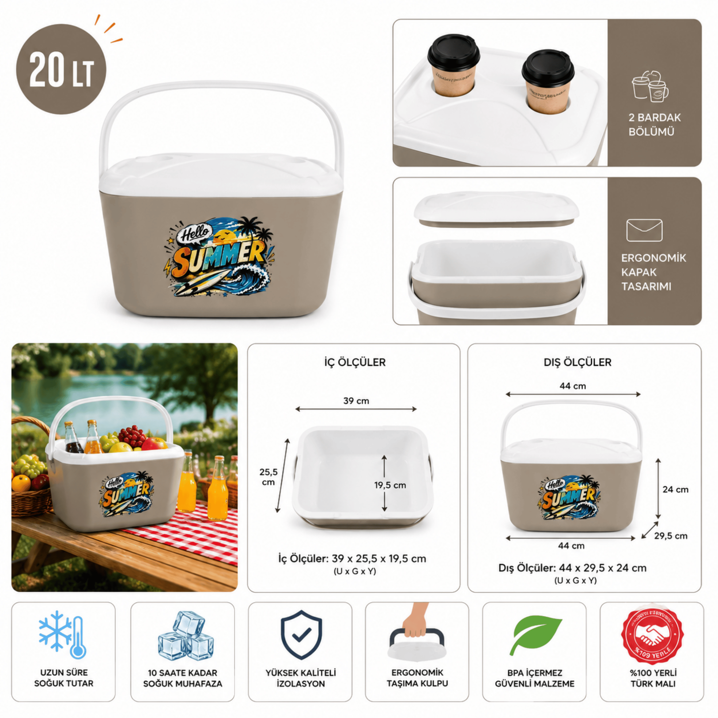 20 LT BUZZY BASKILI BUZLUK TERMOS (1179 COOLER BOX)