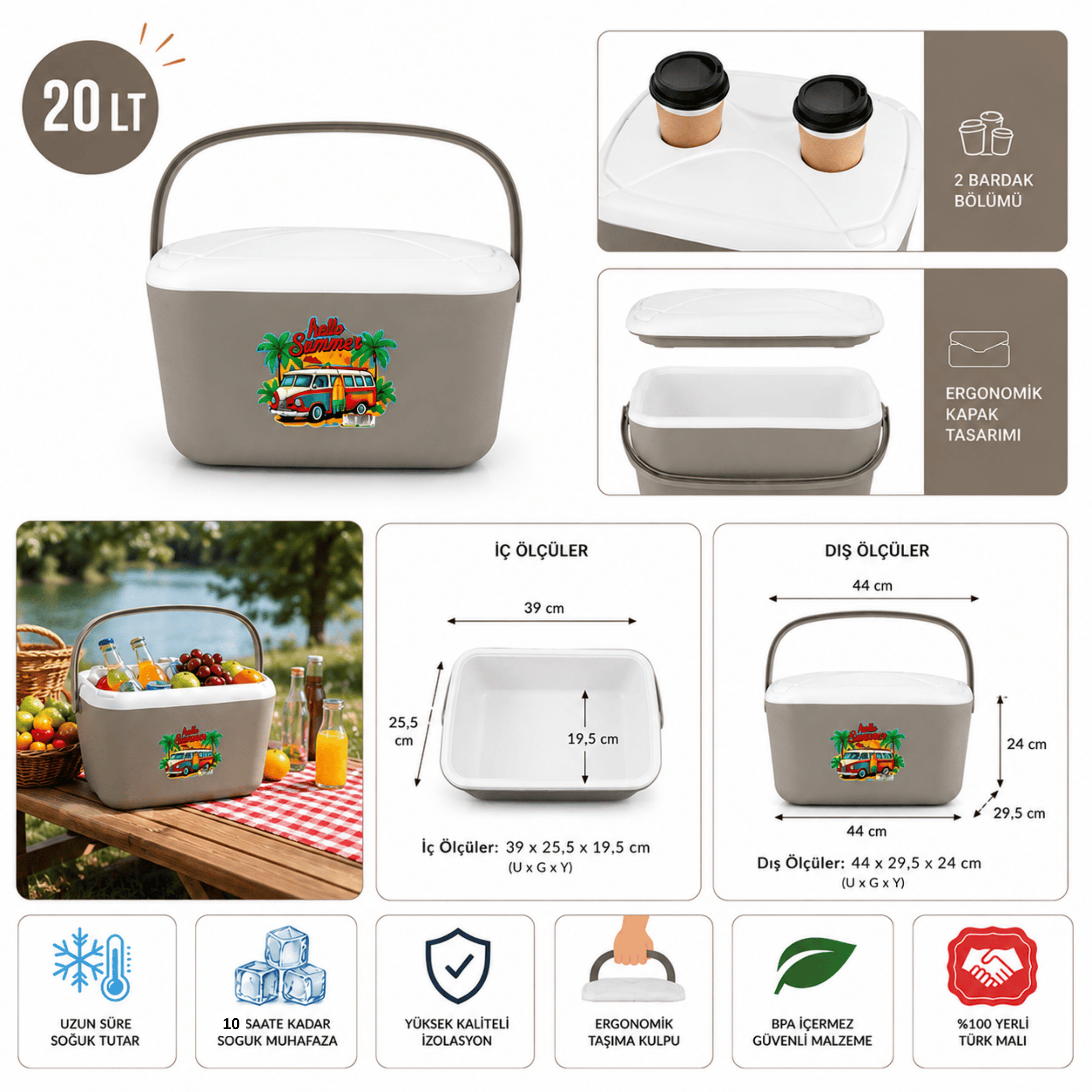 20 LT BUZZY BASKILI BUZLUK TERMOS (1179 COOLER BOX)