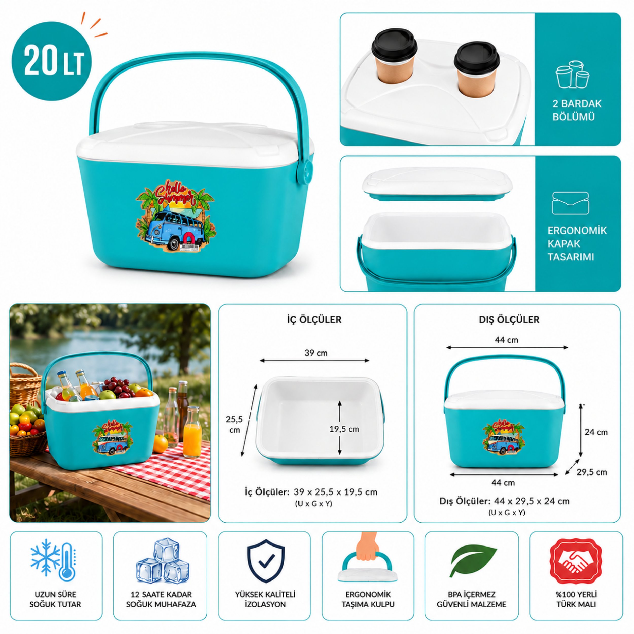 20 LT BUZZY BASKILI BUZLUK TERMOS (1179 COOLER BOX)