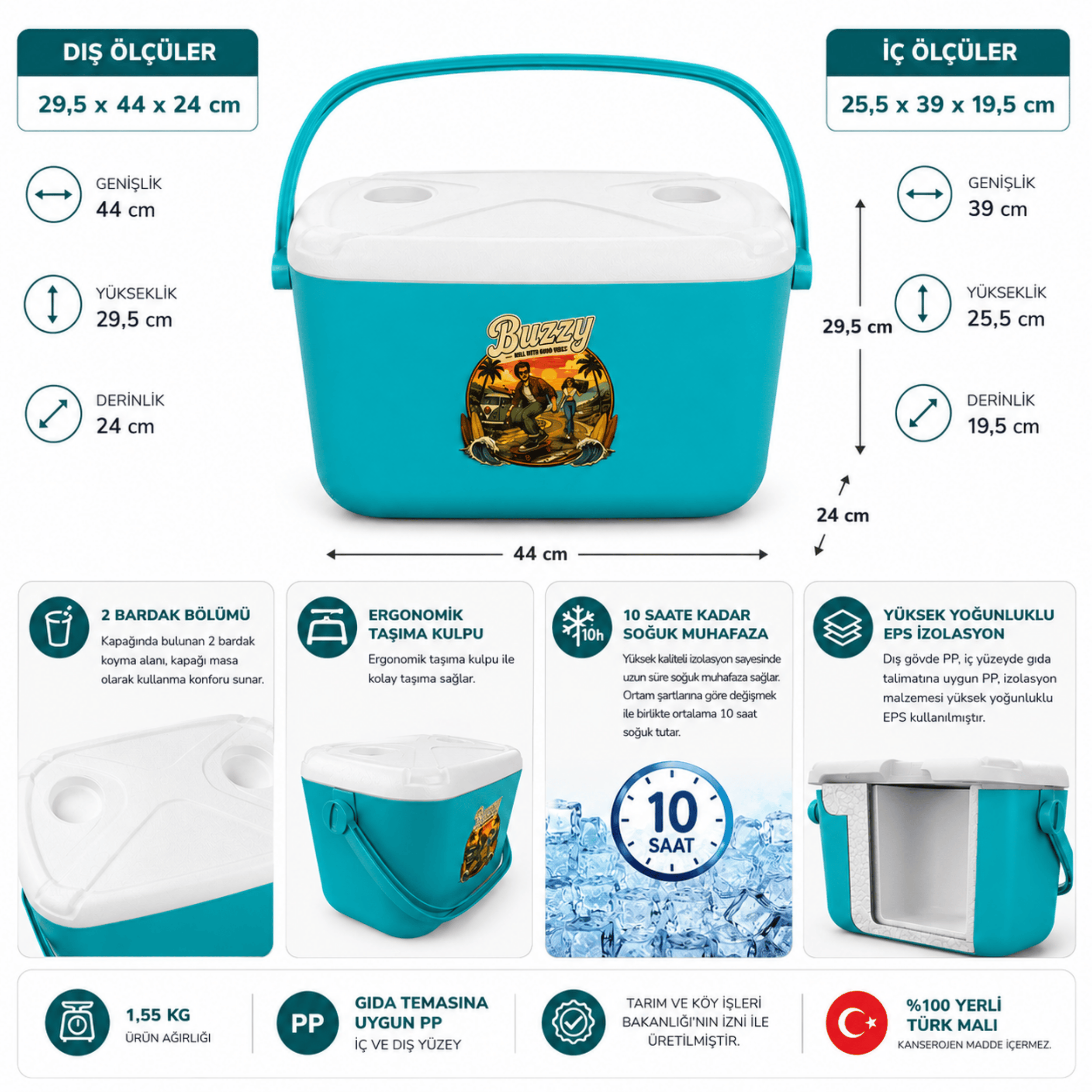 20 LT BUZZY RETRO BUZLUK TERMOS (1179 COOLER BOX)
