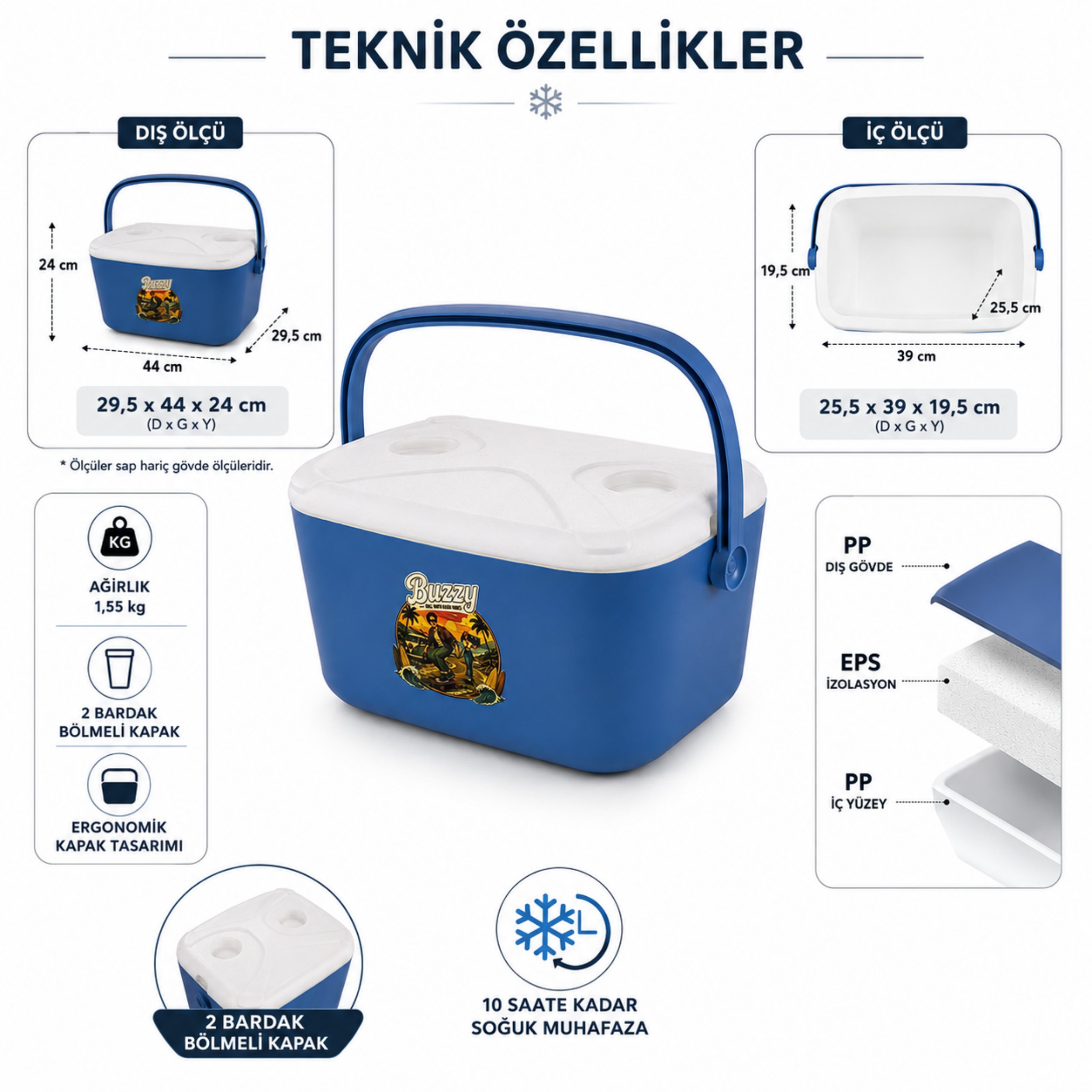 20 LT BUZZY RETRO BUZLUK TERMOS (1179 COOLER BOX)