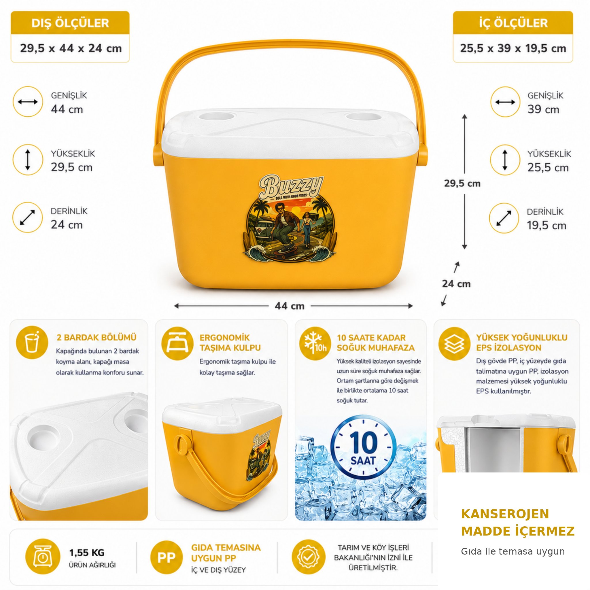 20 LT BUZZY RETRO BUZLUK TERMOS (1179 COOLER BOX)