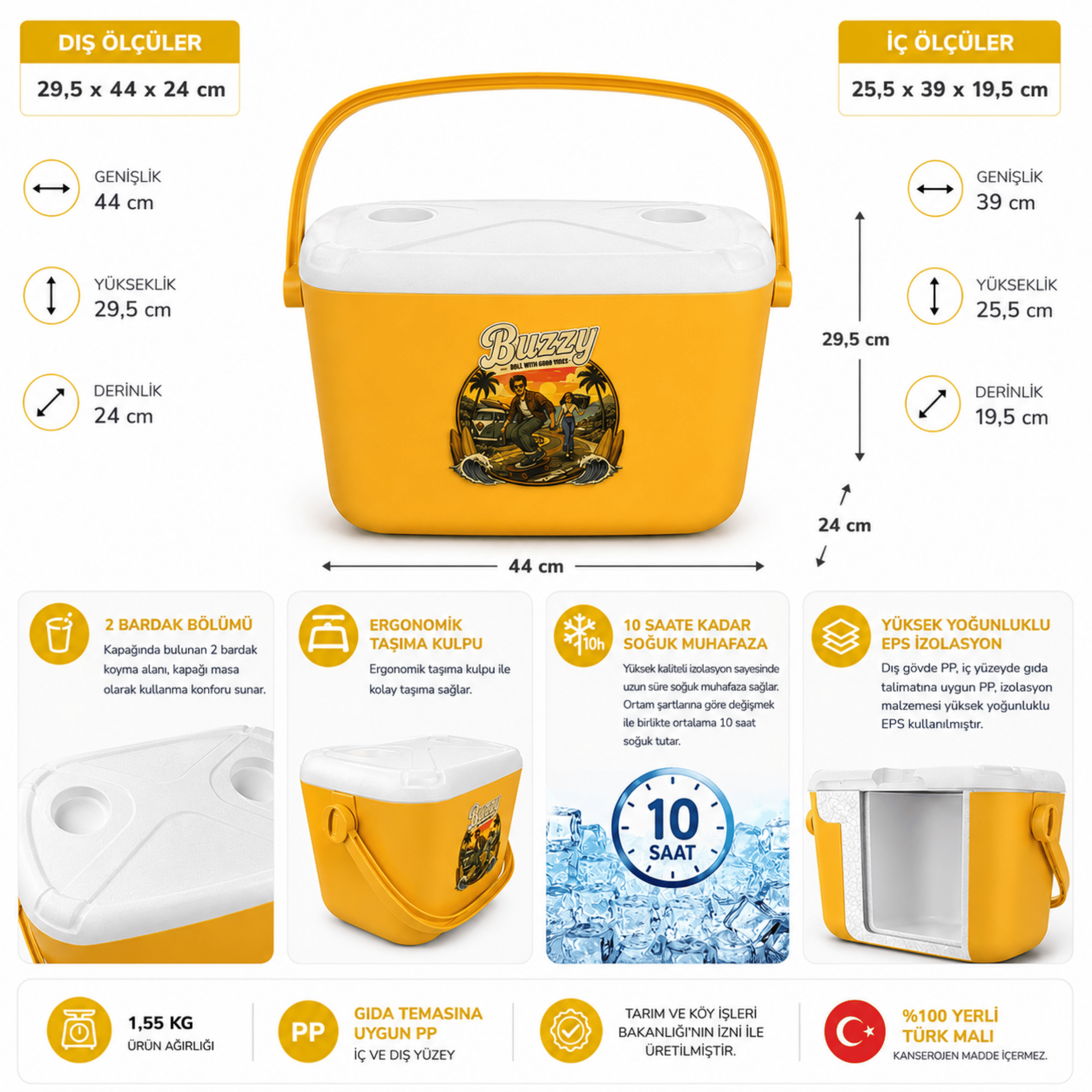 20 LT BUZZY RETRO BUZLUK TERMOS (1179 COOLER BOX)