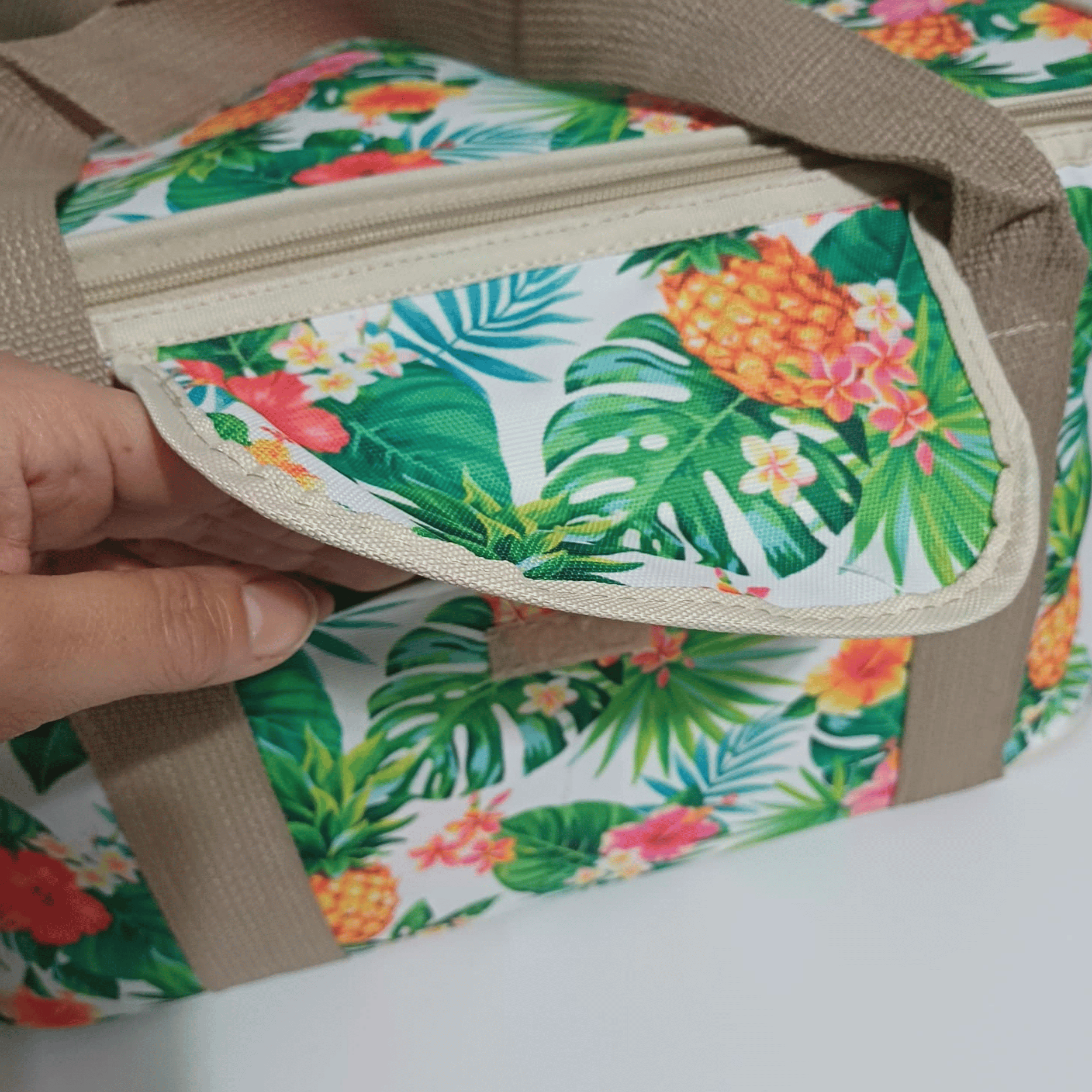 20 LT Eco Lüx Desenli Termal Çanta -Piknik Çantası,Soğutucu Buzluk Çanta