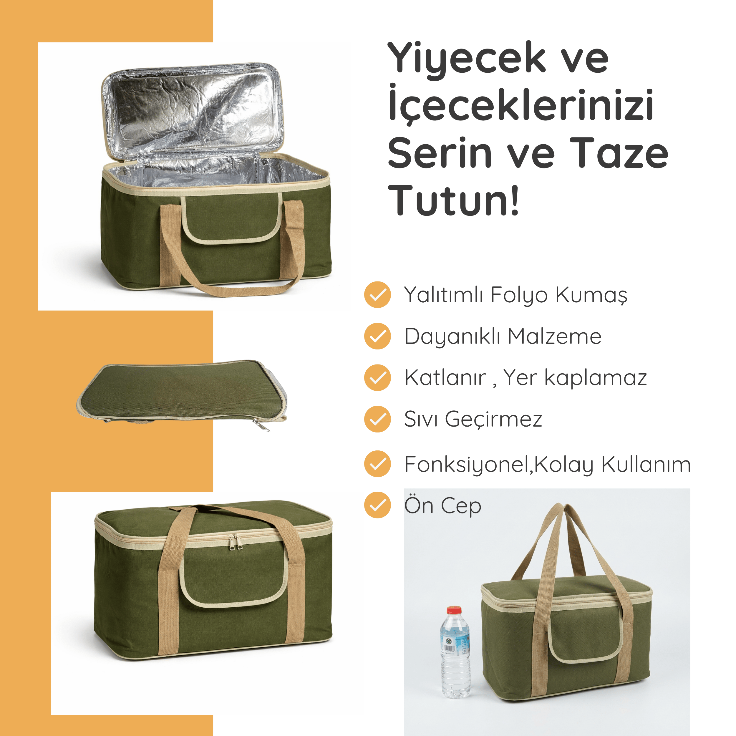 20 LT Eco Lüx Termal Çanta -Piknik Çantası,Soğutucu Buzluk Çanta