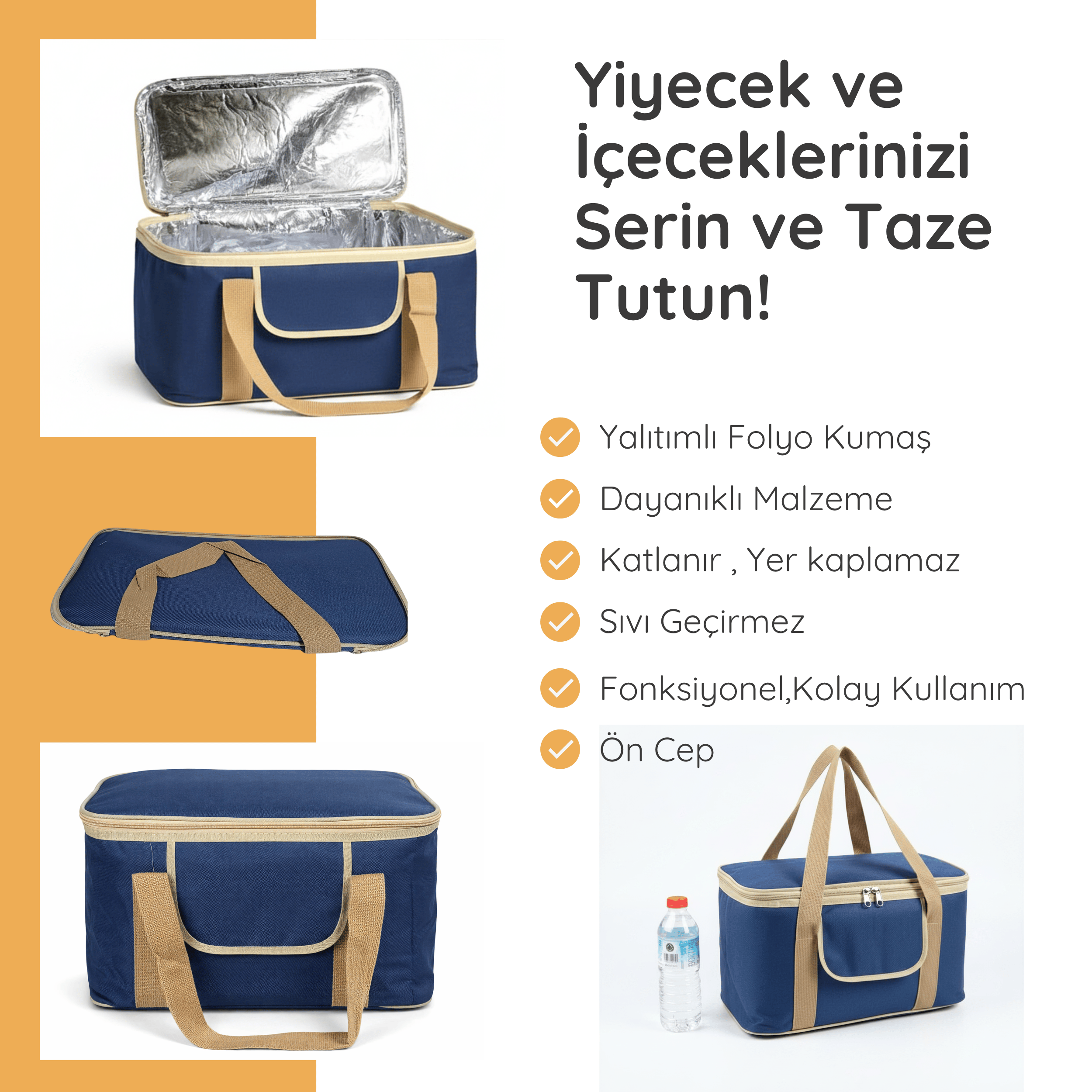 20 LT Eco Lüx Termal Çanta -Piknik Çantası,Soğutucu Buzluk Çanta