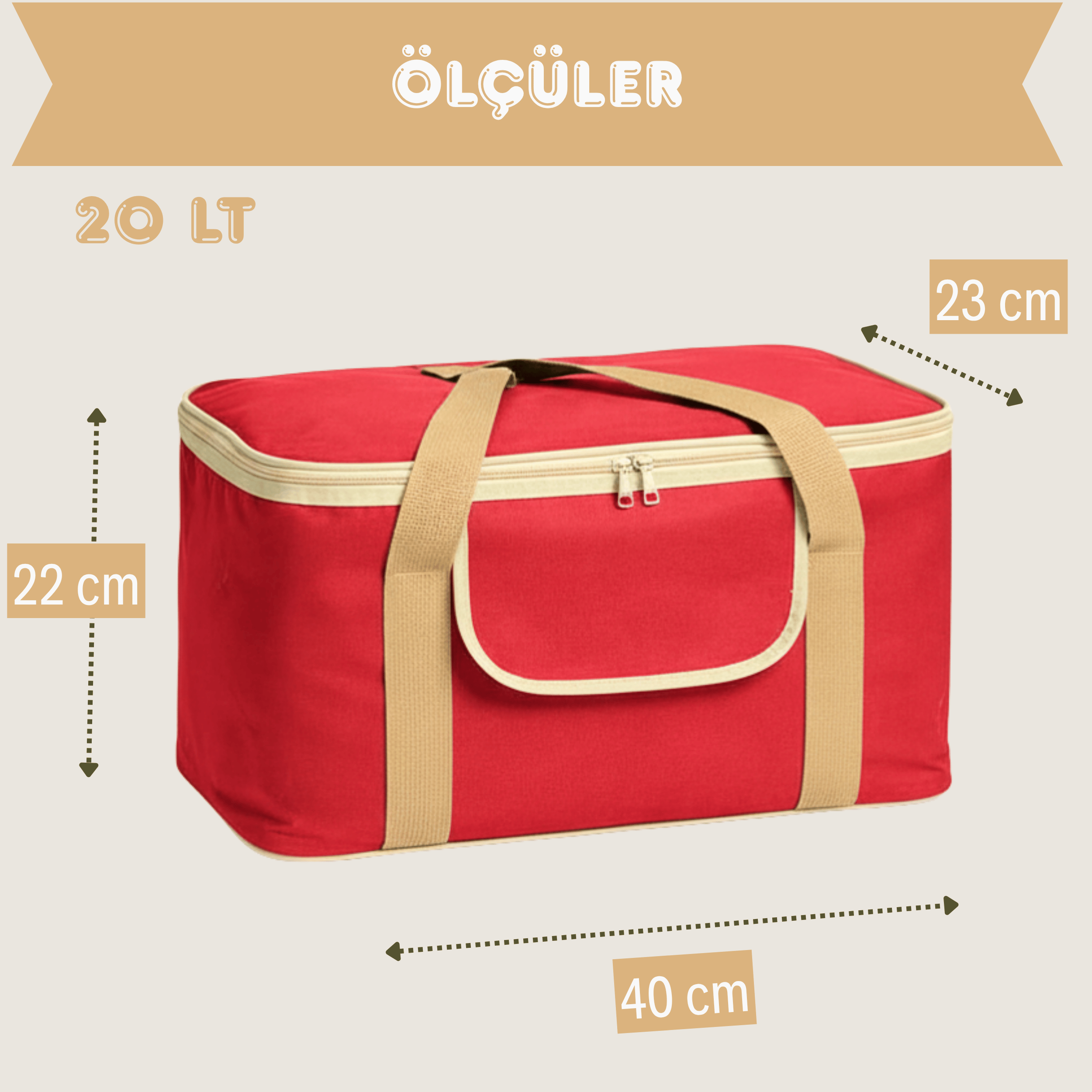 20 LT Eco Lüx Termal Çanta -Piknik Çantası,Soğutucu Buzluk Çanta