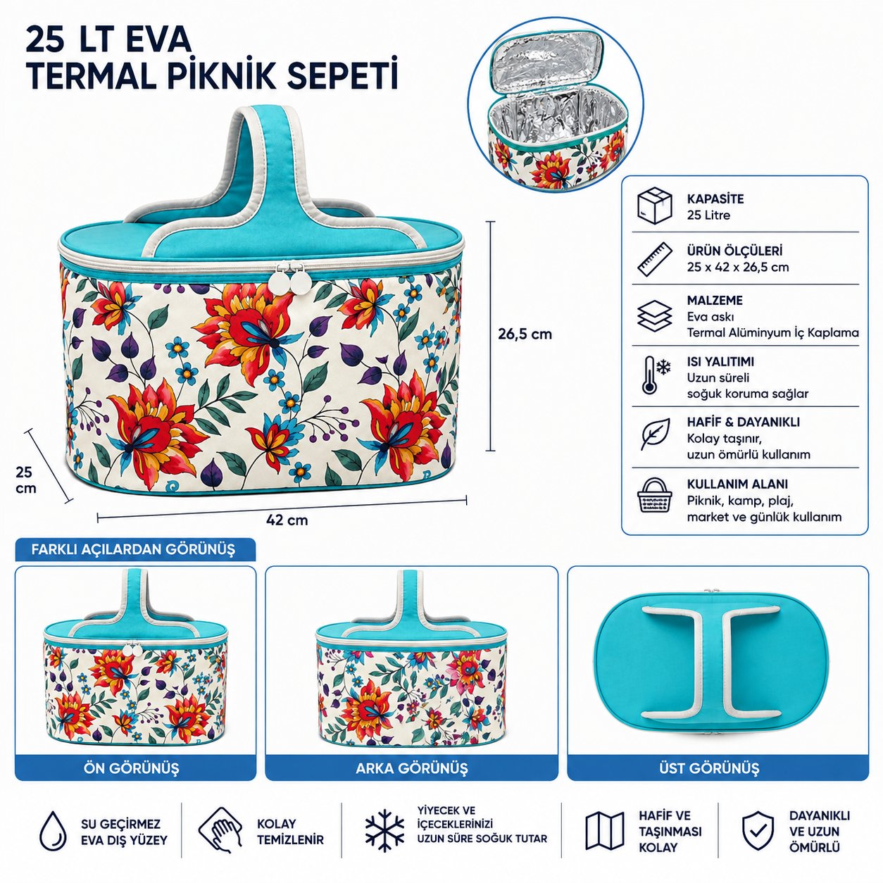 25 lt Eva Termal Piknik Sepeti
