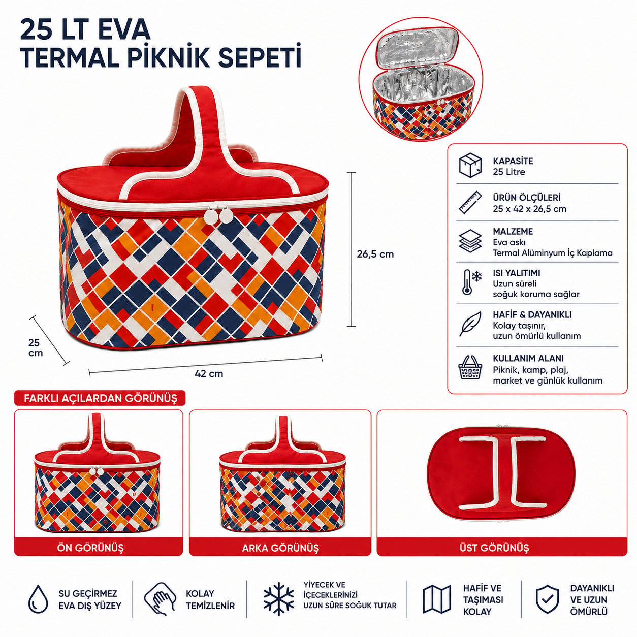 25 lt Eva Termal Piknik Sepeti