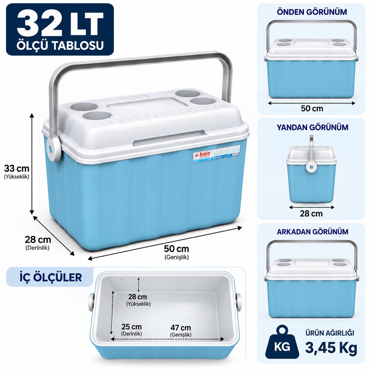 32 LT BUZLUK TERMOS (1015 COOLER BOX) AÇIK MAVİ