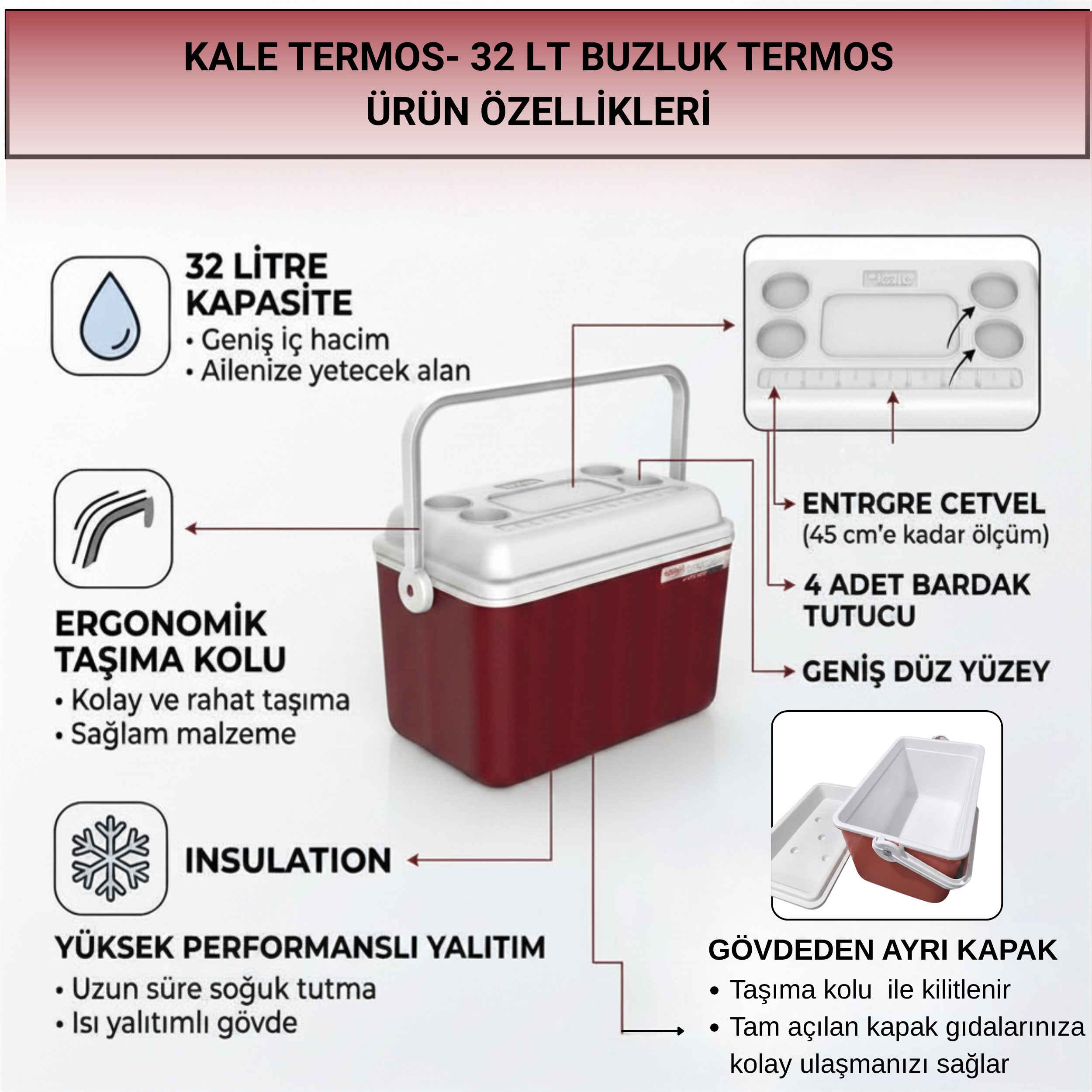 32 LT BUZLUK TERMOS (1015 COOLER BOX) BORDO