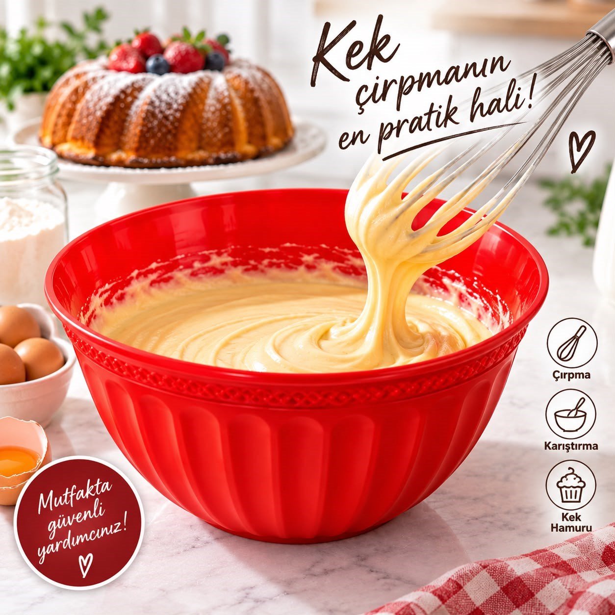 4 LT KARIŞTIRMA KABI - HAMUR YOĞURMA KABI - SALATA