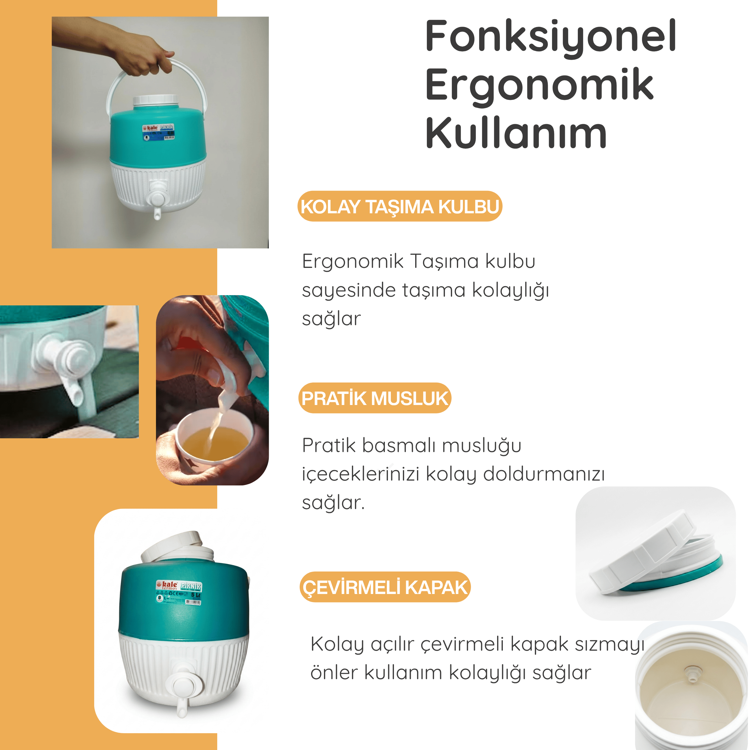 5 Lt Piknik Termos (1003 Super Picnic Cooler Jug)