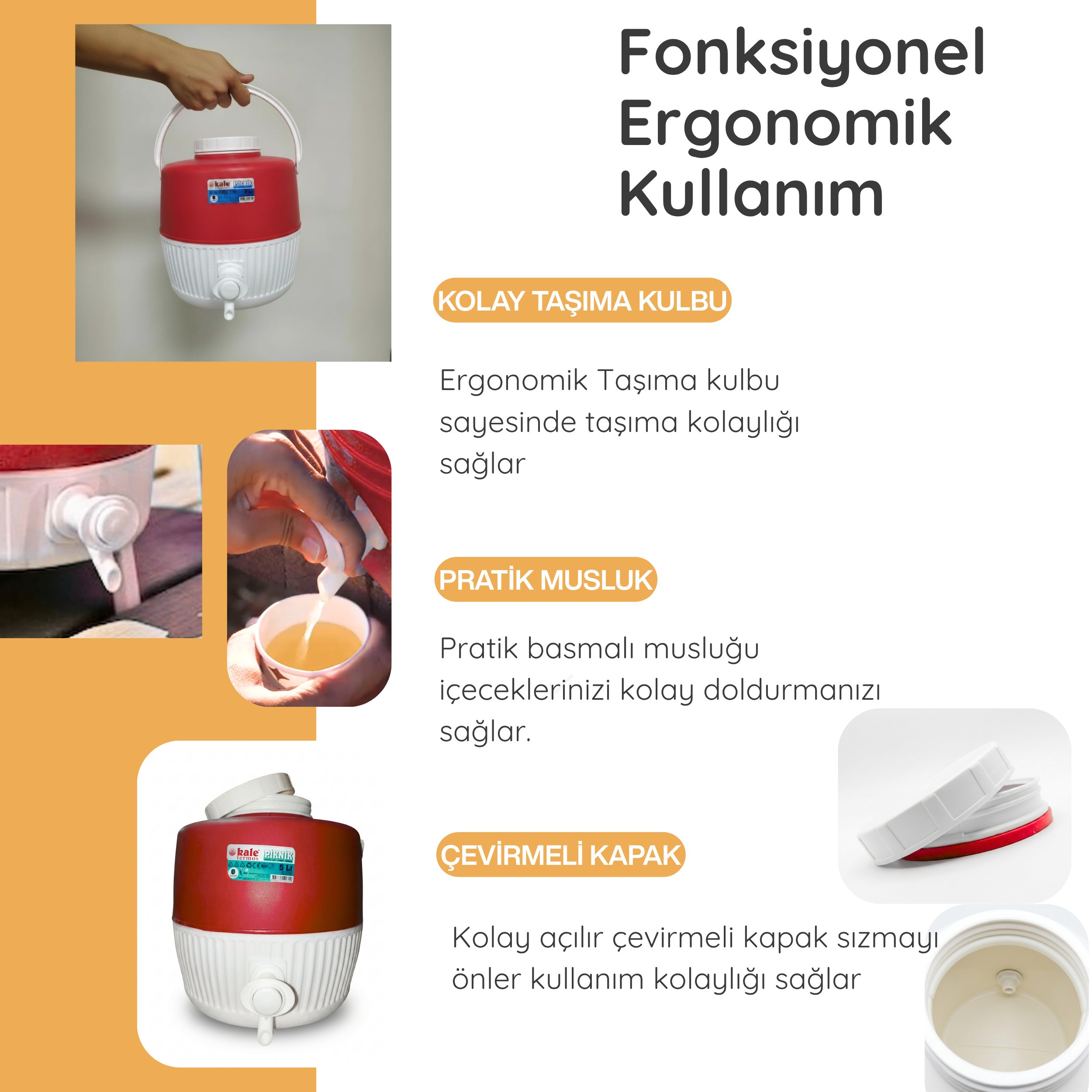 5 Lt Piknik Termos (1003 Super Picnic Cooler Jug)