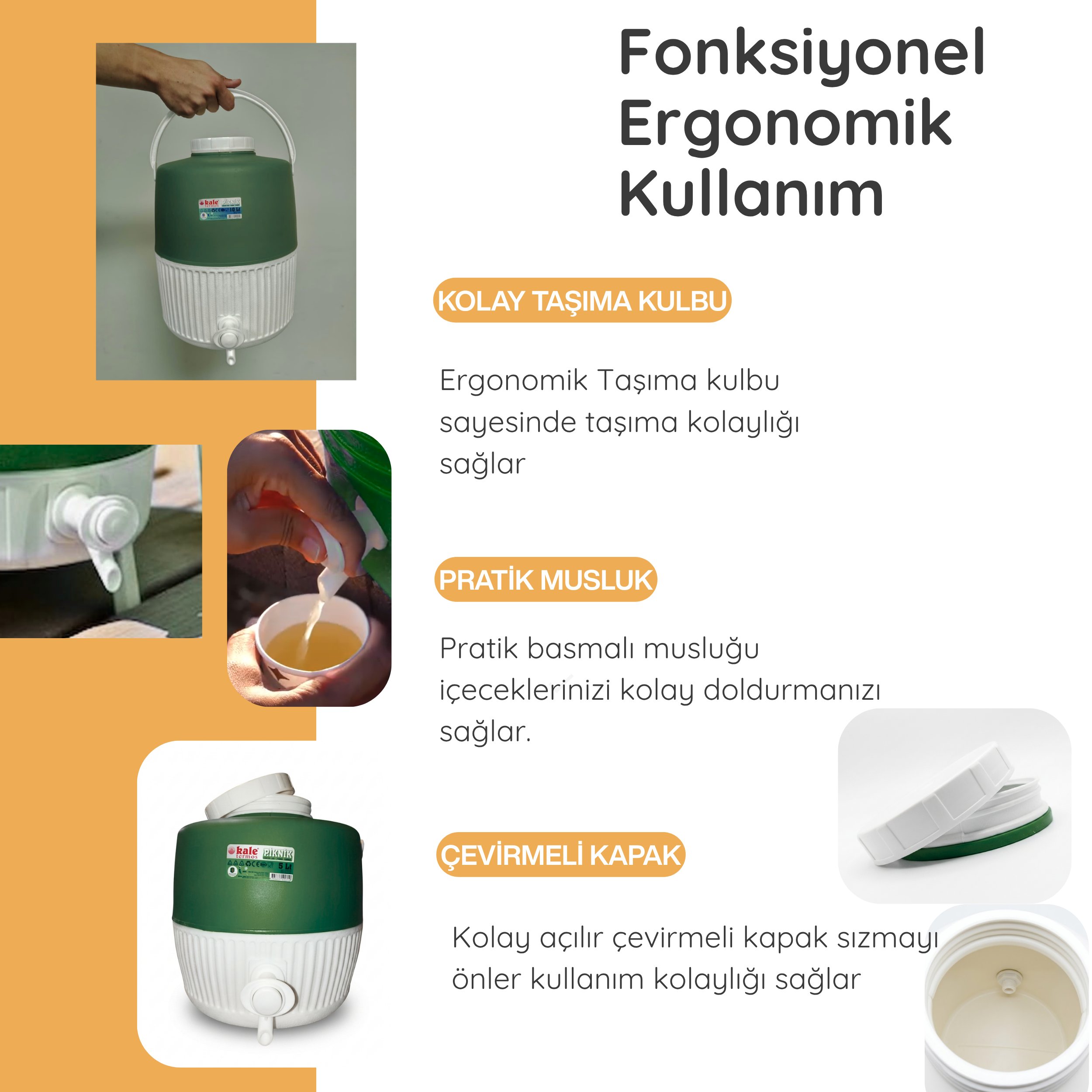 5 Lt Piknik Termos (1003 Super Picnic Cooler Jug)